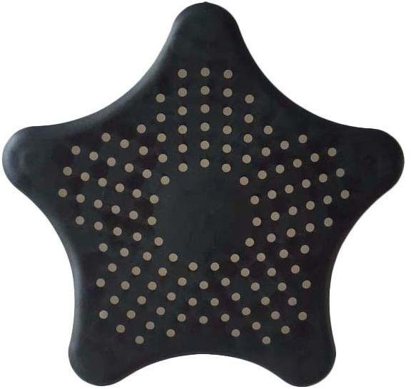 Drainer Basin Shaped Star-Silicone, Black - SquareDubai