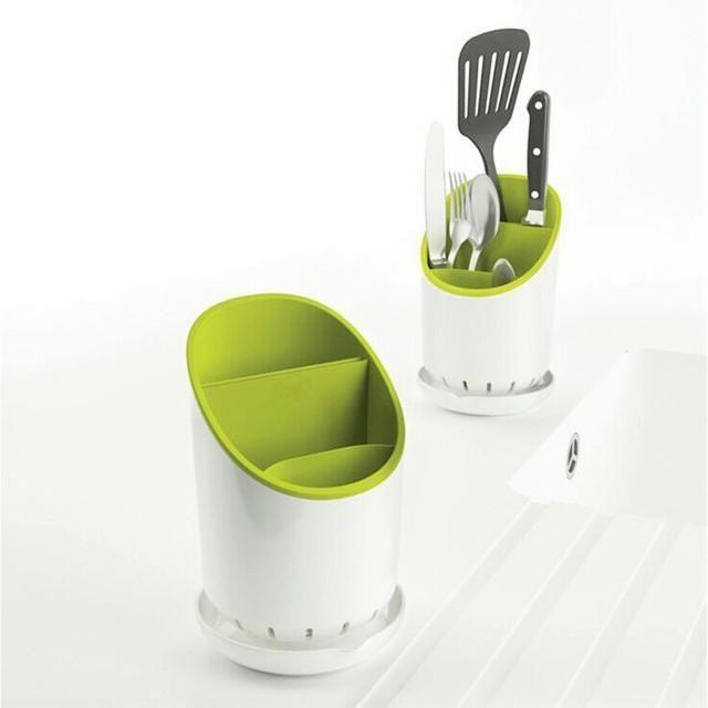 Spoon Holder with Knife Slot and Drainer