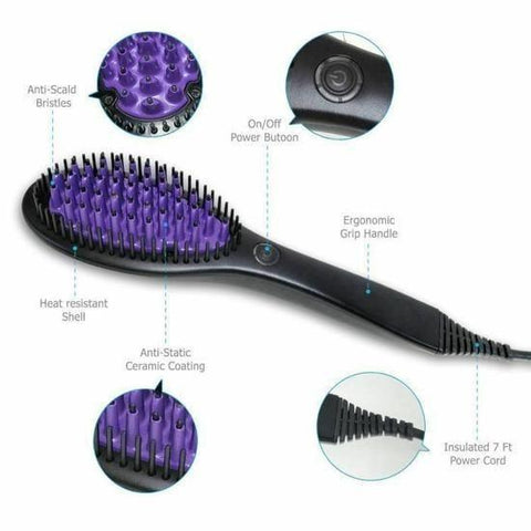 DAFNI Hair Straightening Ceramic Brush - SquareDubai