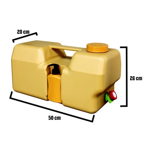 Olmecs Camping water tank 20 Liter with tap and soap dispenser, plastic Water Container