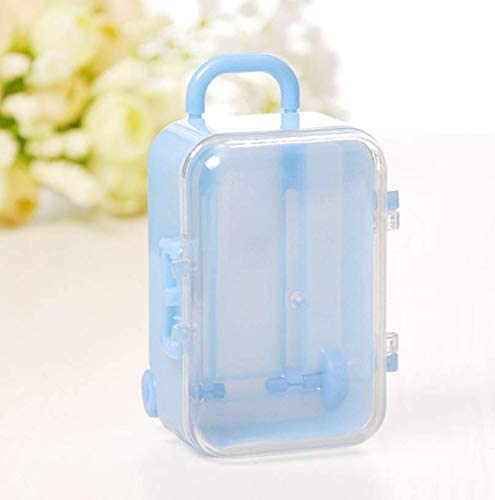 Candy Sweets Baggage Box Party Favors Giveaway Gifts 24 pieces - 7.5x3.5x5cm (Blue) - Willow