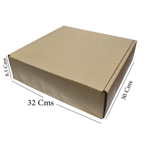 E-Commerce Kraft Paper Box Brown Corrugated E-Flute Carton 32x30x8.5 Cm (10Pc Pack) - Willow