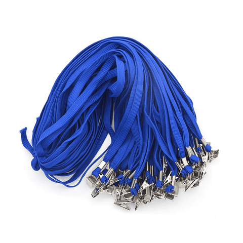 Olmecs 50 PCS 32-Inch Flat Lanyards with Bull Dog Clip