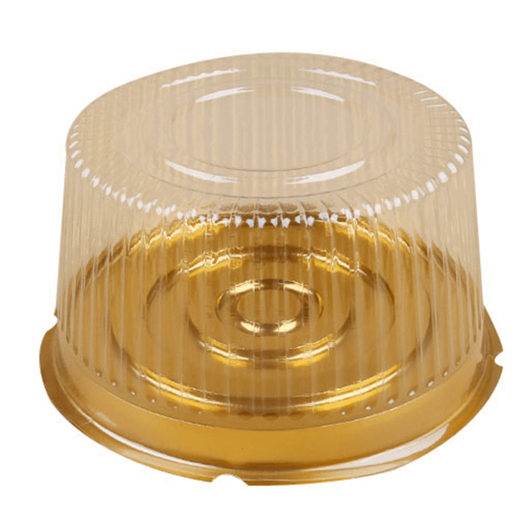 Transparent Bakery Cake Box With Gold Bottom (Pack of 10 Pcs)