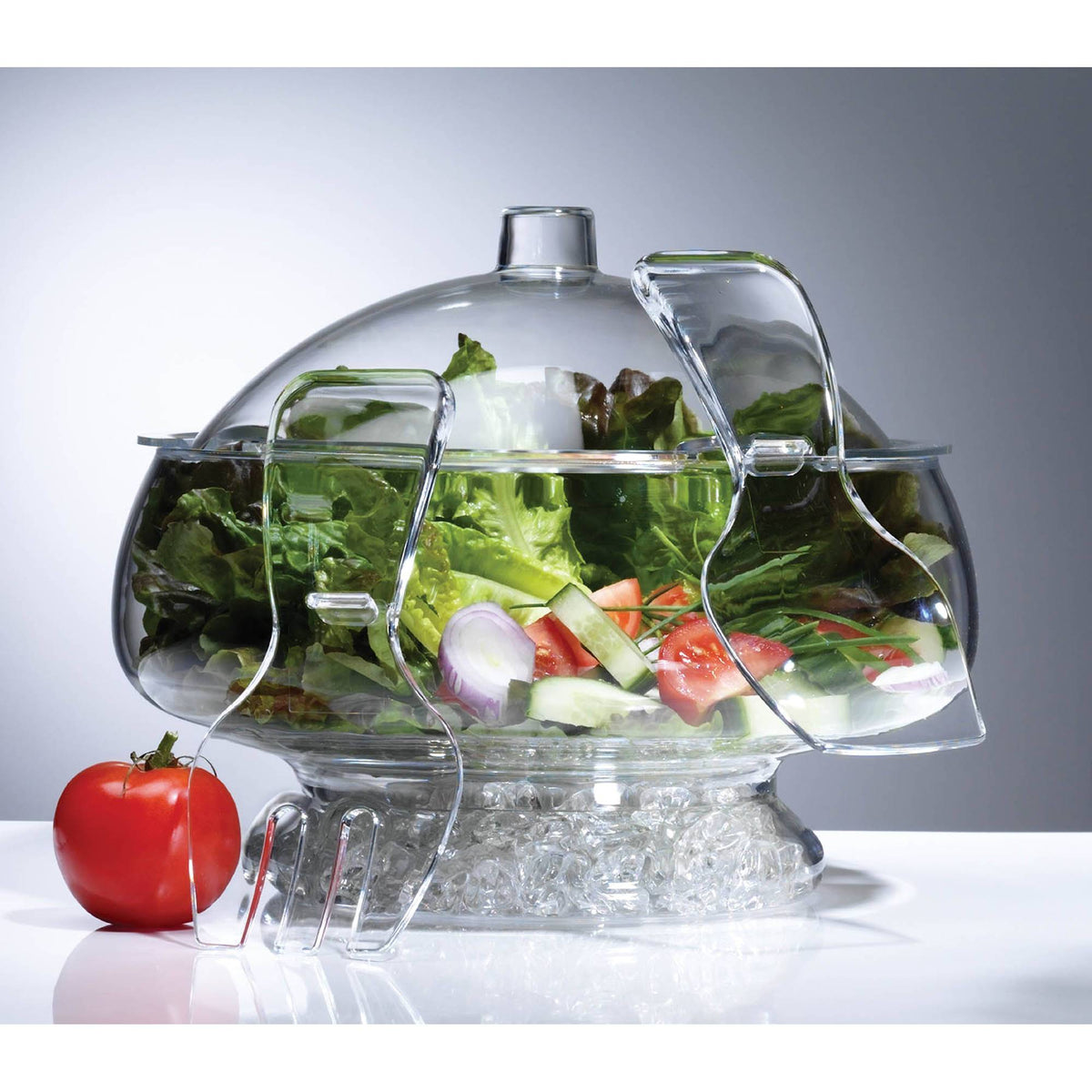 Acrylic Prodyne Salad Bowl with Vented Ice Chamber