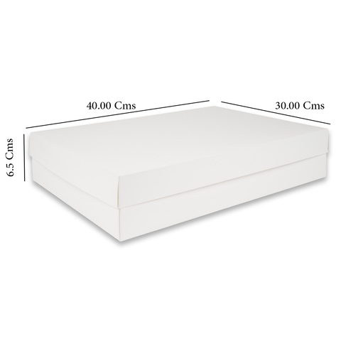 Willow White Cardboard Gift Box with Lids, for Clothes, 12Pc Pack Size 35x26.5x6.5Cms - White