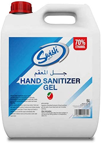 Swish Hand Sanitizer Gel 5 LTR 70% ethyl Alcohol