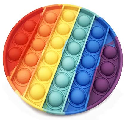 Push Pop Bubble Sensory Fidget Toy 5x5 inch - Round Rainbow