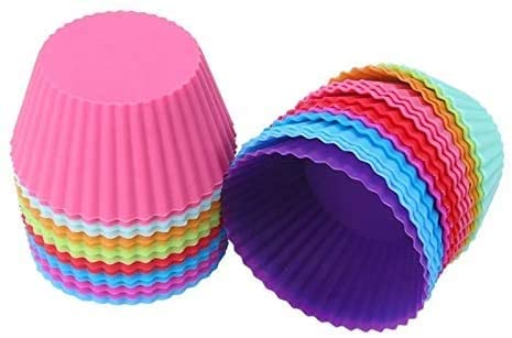 12 Pieces Round Shaped Silicon Cake Baking Molds / Muffin Cup - WILLOW