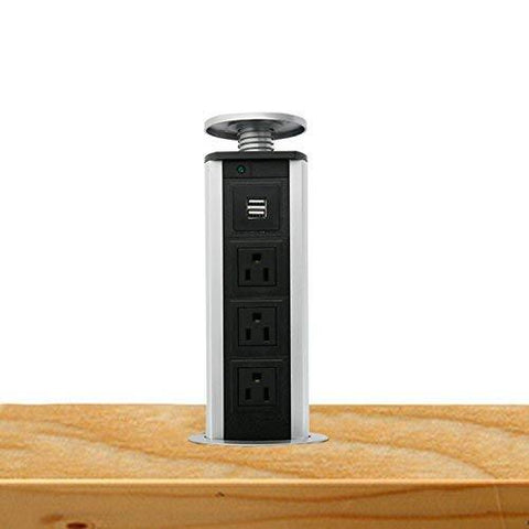 Retractable Pop-Up Power Outlet For Kitchen / Office and  USB Devices