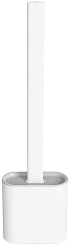 Silicone Toilet Brush with Base Rubber Head Holder Wall-mounted Cleaning Brush