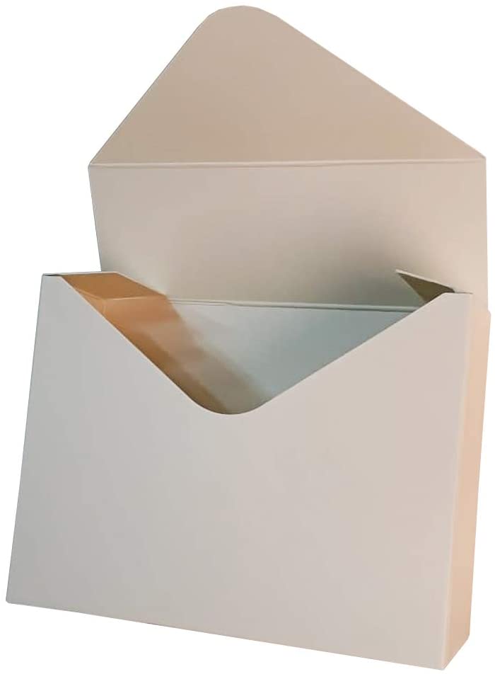 12PCS Cardboard Envelope Shape Flower Box Party Gift Giveaways - L19xH15xW7cm (Black)