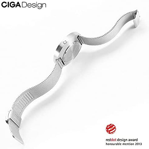 CigaDesign QX Series Double-Hand II Quartz Stainless Steel Dark Silver