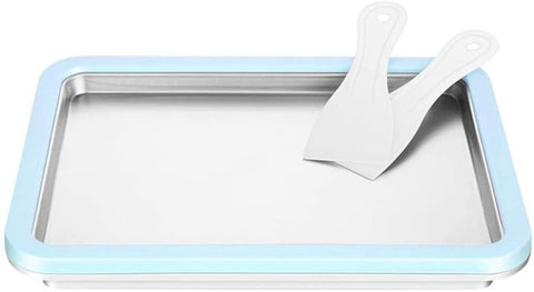 Instant Ice Cream Maker Yogurt Sorbet Gelato Ice Roll DIY Maker Pan for Kids. (Blue)