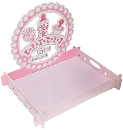 Wooden Tray Girl Baby Shower Party Tray - 25x30cm
