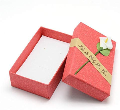 24PCS Assorted Colors Cardboard Rectangle Jewelry Earring Necklace Box Case with Sponge