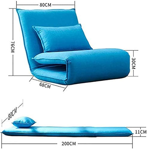 Modern Nordic Rocking Chair Swing Chair Lounge Chair Lazy Chair with soft fabric Cushion - Blue