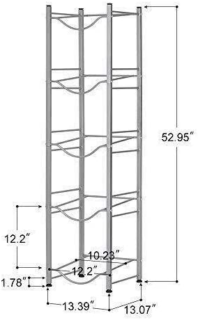 Water Bottle Rack Storage 5 Tier Shelf System Stand For 5 Gallon Durable Holder