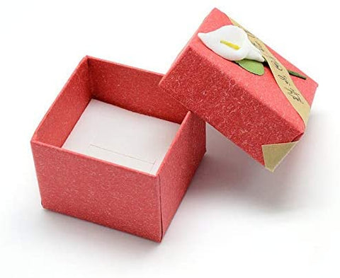 24PCS Assorted Colors Cardboard Square Jewelry Ring Box Case with Sponge