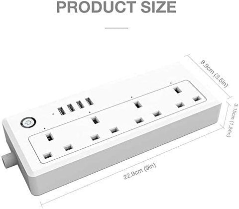 Wifi Smart Power Strip with 4 USB Charging Port App and Voice Control Apps