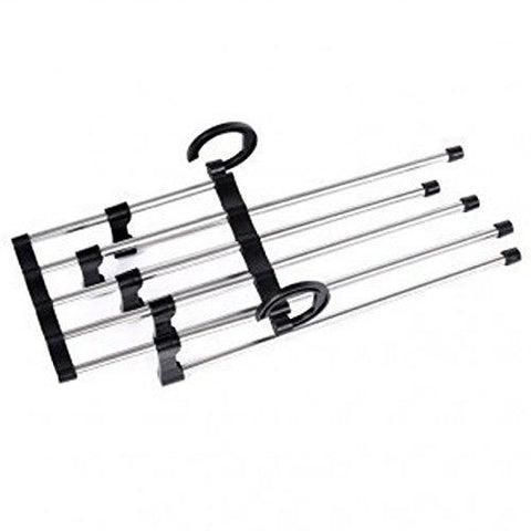 Ultra-practical Multi-functional Stainless Steel Tube Magic Pants Rack Trouser Hanger Home Storage