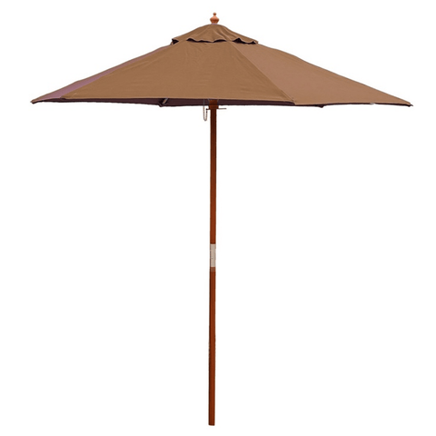 Standard Wooden Umbrella - Terra, 2 m x 6 Steel Ribs