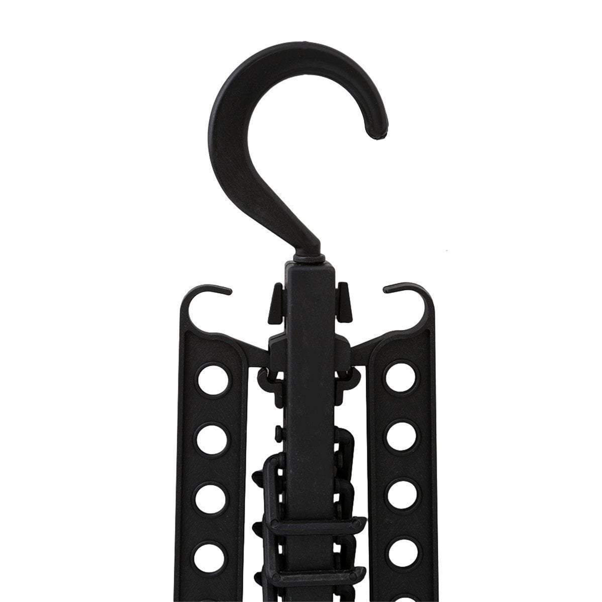 Fashionable Folding Multifunction Magic Hangers Clothes Rack Black - SquareDubai