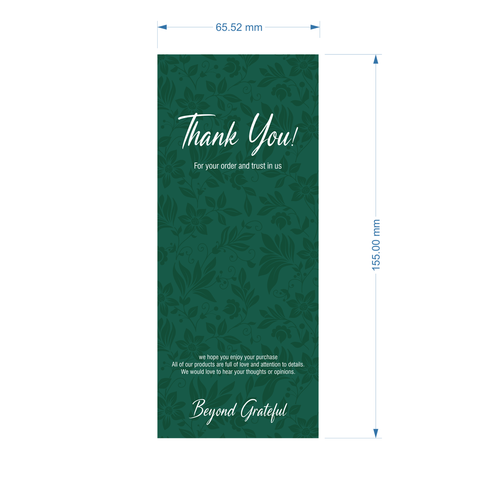 Willow 50Pc Pack Thank You For Your Order Sticker For Box (15.5x6.5Cms) - Black