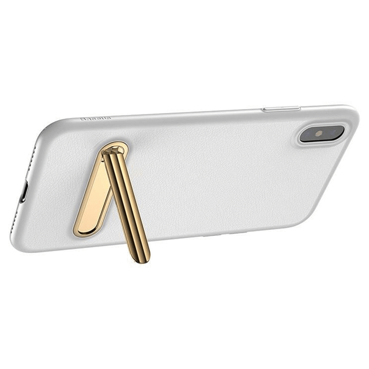 Baseus Phone Cover Case with Magnetic Holder Stand for iPhone X in White - SquareDubai