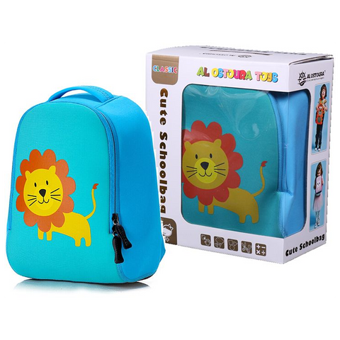 Cute Blue Lion School Bag Kindergarten Backpack - SquareDubai