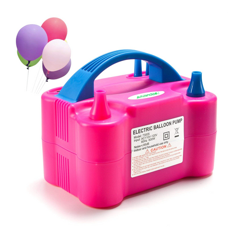 Balloons Blowing Machine with Two Nozzle, Pink - SquareDubai
