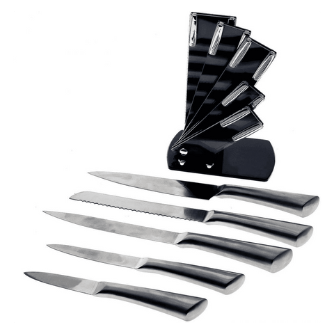 6 Pcs Stainless Steel Knives Set with Stand