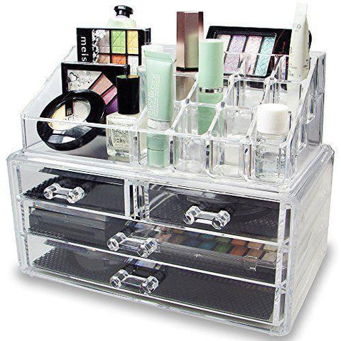 2in1 Acrylic Jewelry and Cosmetic Display Storage Boxes