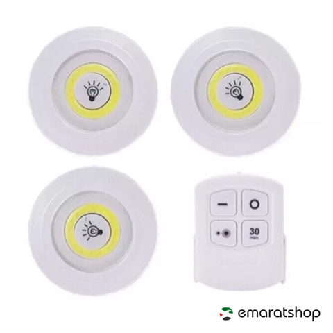 Led Light With Remote Control - 3 Pcs