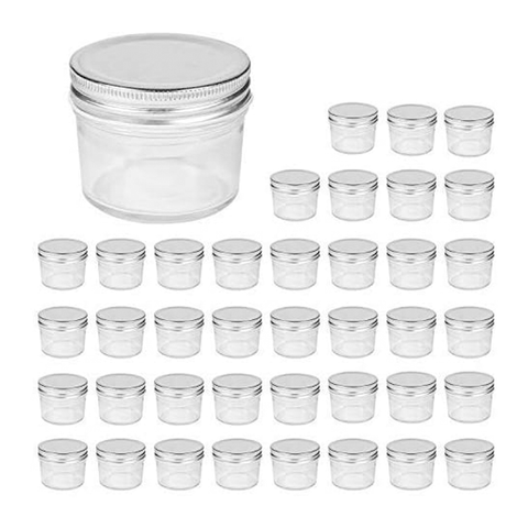 Mason Jars, Glass Canning With Lids, Ideal for Kitchen Storage 4 oz transparent (24 Pc Pack) - Willow
