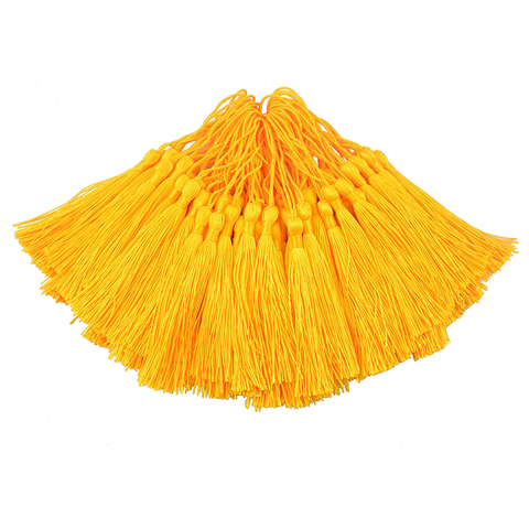 96 PCS Orange Soft Craft Tassels with Loops for Jewelry Making, DIY, Bookmark, - WILLOW