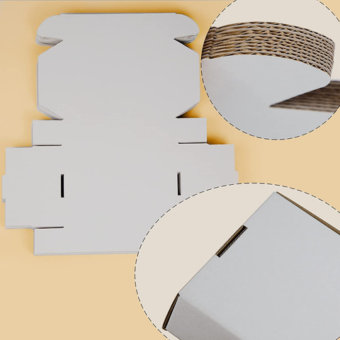 Willow WHITE Corrugated Cardboard Boxes (Pack of 25)  20x10x4 Cms