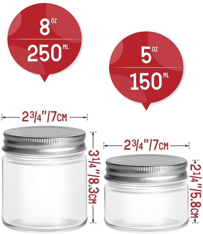 Mason Jar, with a sealed metal regular lid (8oz/250ml),12 cans (250ml) - WILLOW