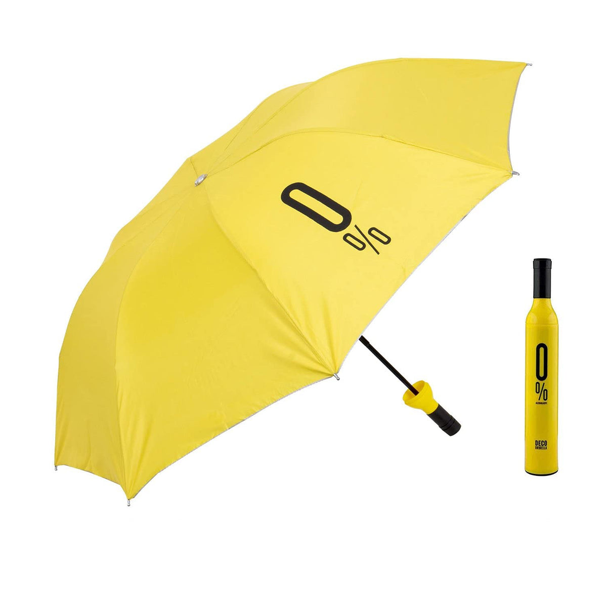Folding Plastic Bottle Shape Umbrella - (Yellow)