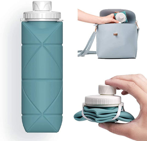 Silicone Collapsible Water Cup Mini Kettle Outdoor Sports Portable Travel Cycling Telescopic Cup - Grey