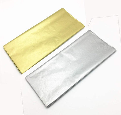 60 Sheets Plain Gold and Silver Colors Tissue Papers Gift Wrapping for Birthdays  50x66cm - Willow