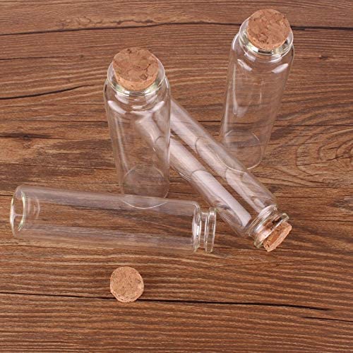 24 Pcs Glass Jars With Cork Lid Candy Sweet Chocolate Gift Giveaway Dry Food Gift 10.5x3 cm
