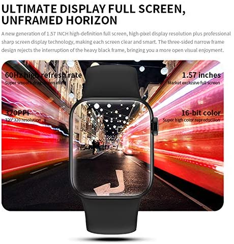HW12 Full Screen Smart Watch 40MM/44MM Women Men Smartwatch Split Screen Bluetooth HD Call Play Music Sport Wrist (Black)