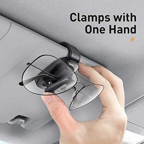 Baseus Platinum Vehicle Car Visor Eyewear/Sunglasses Clip Clamping Type (Black)