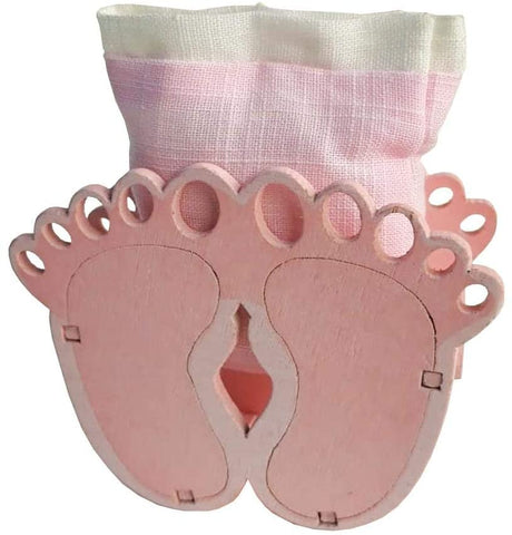 Pink Feet Baby Shower Giveaway Favors 6 pieces + Pouch 4x6cm - Willow