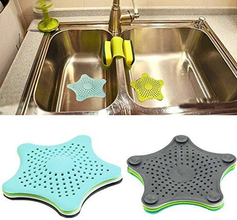 Drainer Basin Shaped Star-Silicone, Black - SquareDubai