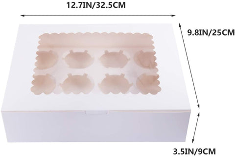 Willow White Paper Cup Cake Box for Home Dessert Shop  12 Cavities (12 Pc Pack)