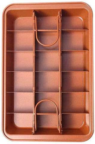 Non-Stick Brownie Pan Tin With Dividers Heavy-Duty Divided Brownie Tray 18-Cavity