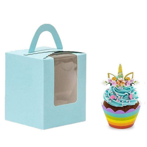 Single Cupcake Boxes with Window,  for Wedding Decoration, Party Favor 12 Pcs Pack