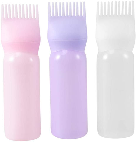 3pcs Hair Dye Bottle Root Comb Applicator for Hair Coloring